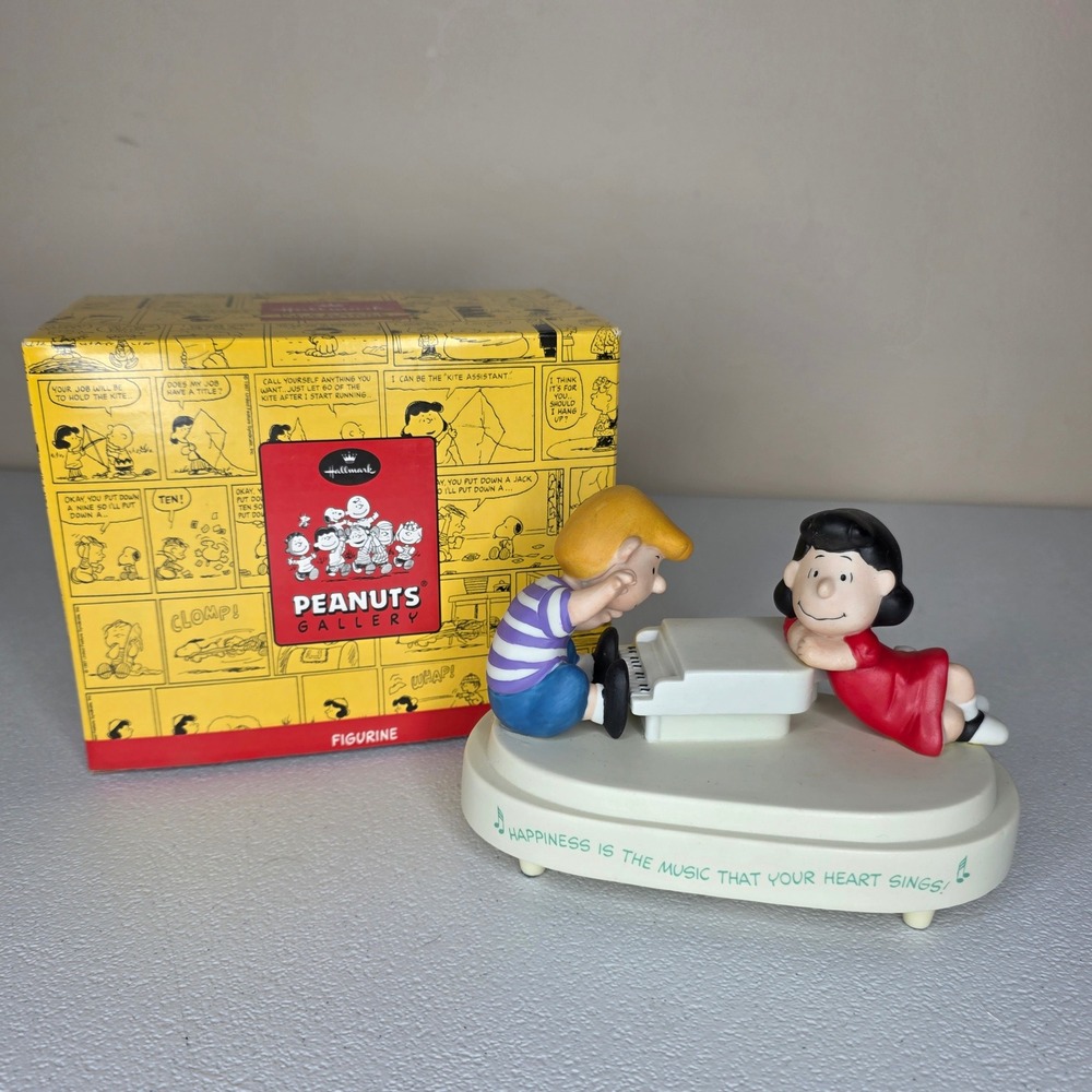 Hallmark Peanuts #1260 A Joyful Song Windup Music Box Lucy Schroeder Limited Ed